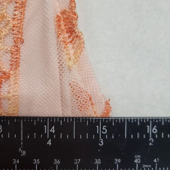Altar'd State Orange Peach Embroidered Mesh Midi Dress Cutout Back Womens Medium - Picture 6 of 16